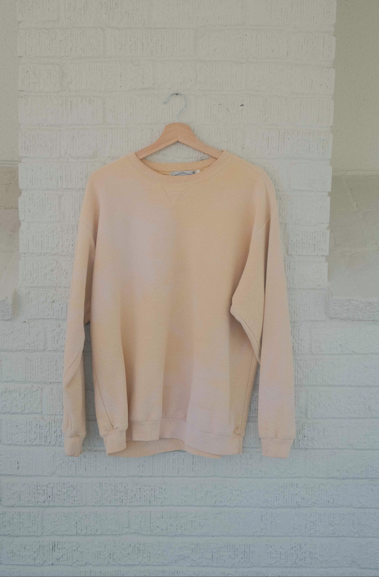 Yellow Bleached Crewneck Sweater